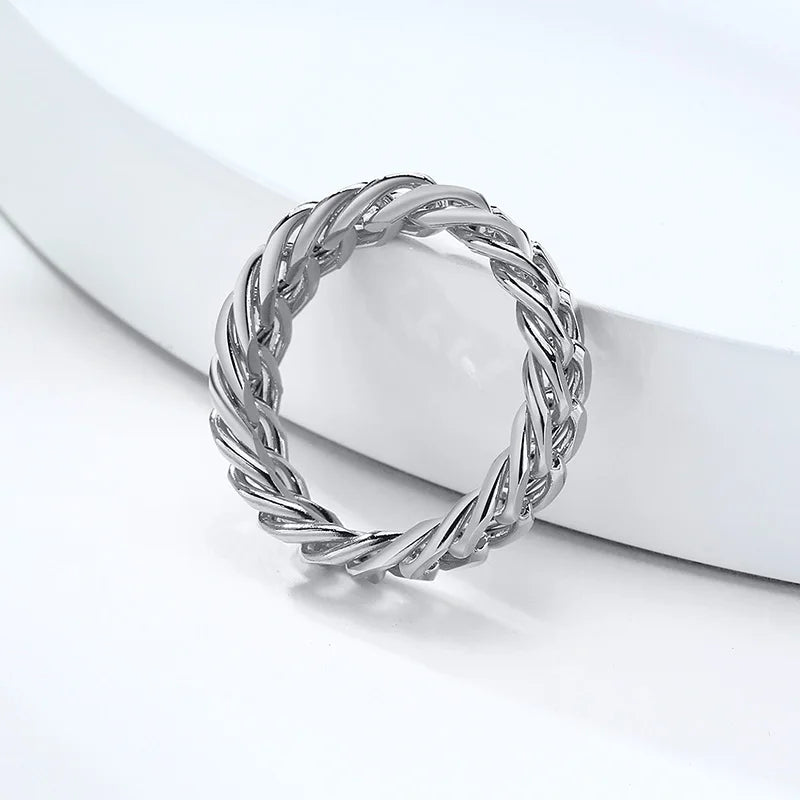 Mens Miami Cuban Chain Ring ,6MM Stainless Steel Curb Link Band Rings