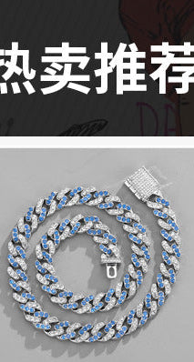 Unique Designer Cuban Link Chain, European and American Style, Rhombus-Shaped, Thick, Available in Various Specifications, Heavy-Duty Chain Wholesale, Personalized Hip-Hop Necklace