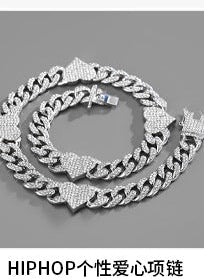 Unique Designer Cuban Link Chain, European and American Style, Rhombus-Shaped, Thick, Available in Various Specifications, Heavy-Duty Chain Wholesale, Personalized Hip-Hop Necklace