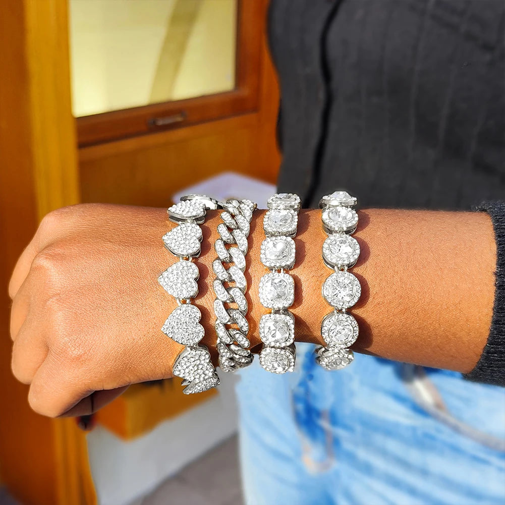 Iced Out Pink Cuban Bracelets
