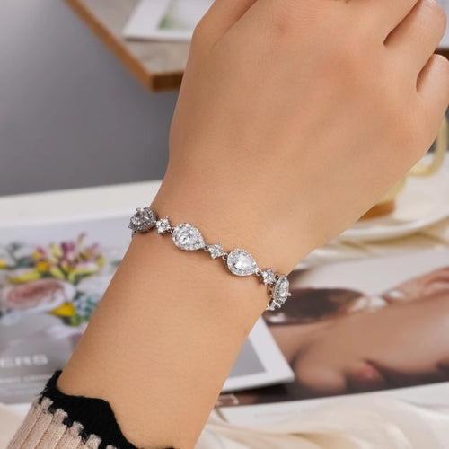 Delicate Cubic Zirconia Classic Teardrop Tennis Bracelets Jewelry