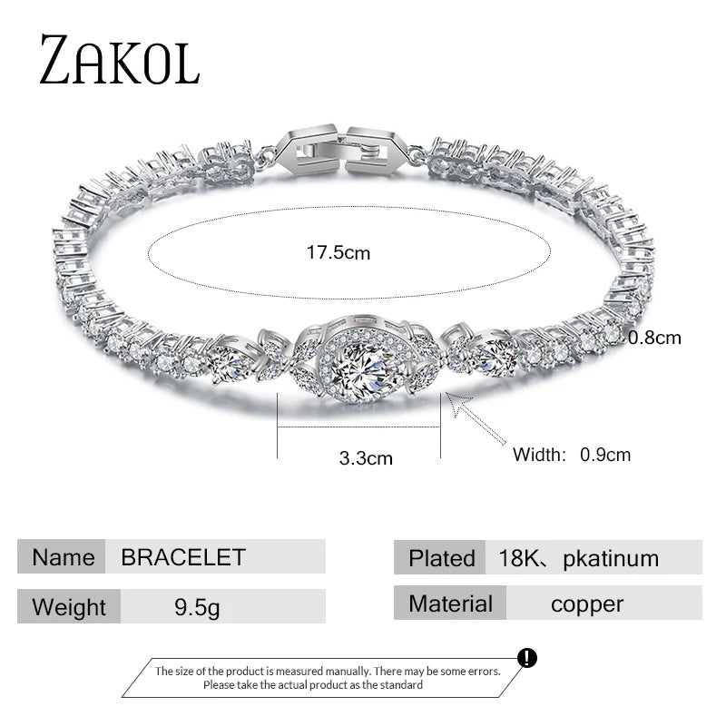 Water Drop Cubic Zirconia Tennis Bracelets Leaf Jewelry