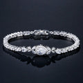 Water Drop Cubic Zirconia Tennis Bracelets Leaf Jewelry