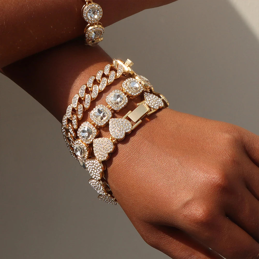 Iced Out Pink Cuban Bracelets